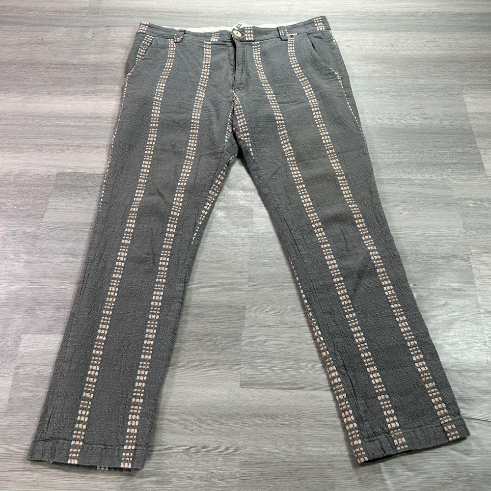 BSBEE Pants Womens 34x28 Gray Cotton Canvas Striped Chino Regular Fit‎ Casual